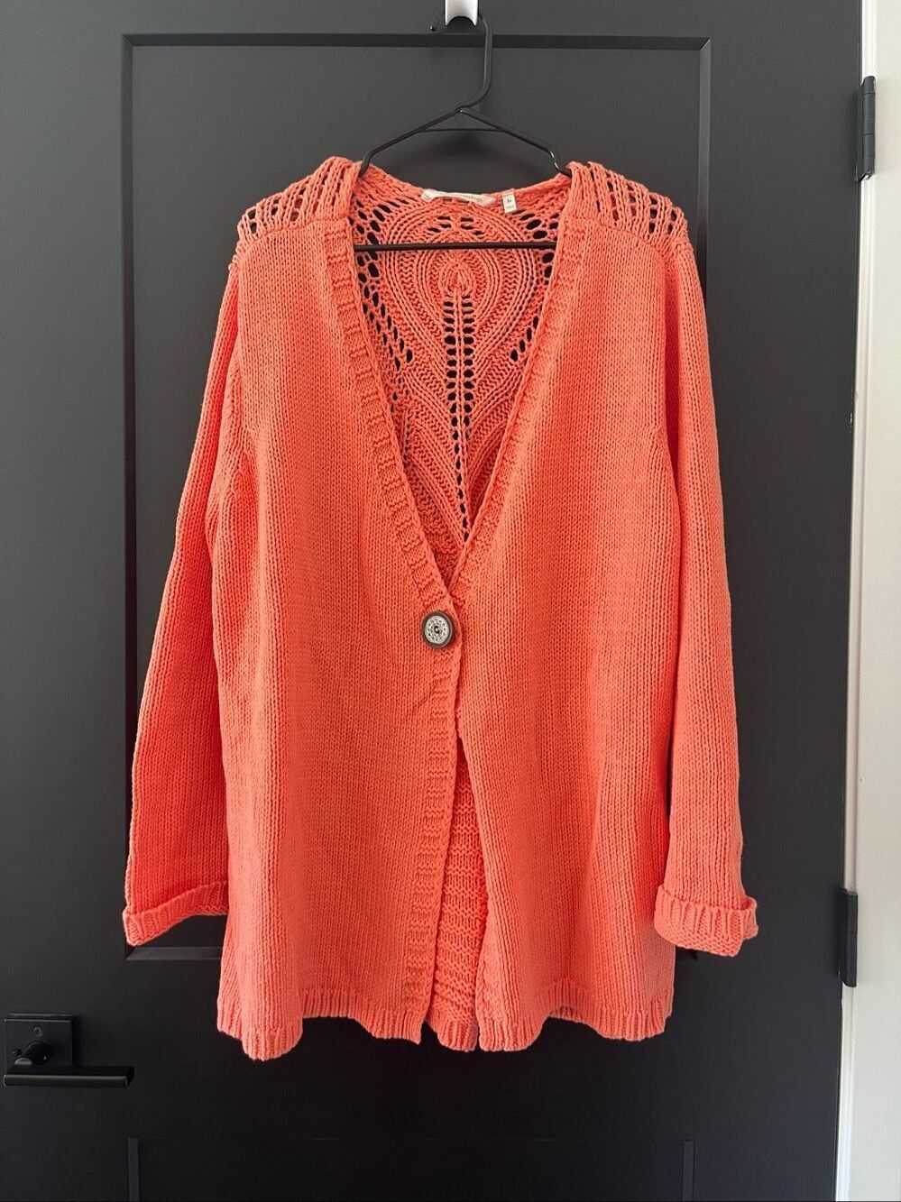 Soft Surroundings Orange Coral Sweater Cardigan Size 2X